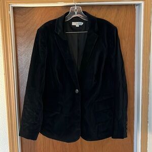 Biden Stretch Velvet Jacket - Black